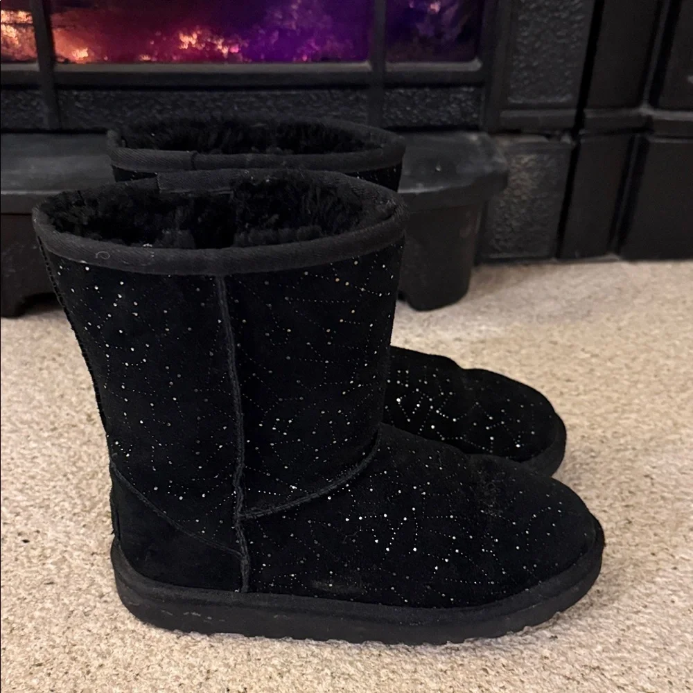 UGG Black Glitter Winter Boots